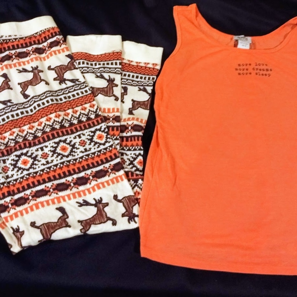 Womens Leggings and Tank Top Pajama Set
